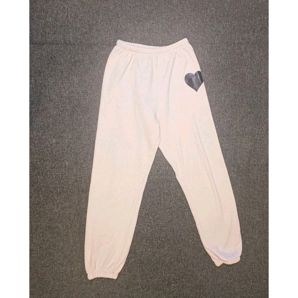 SPRWMN Los Angeles Joggers Sweatpants Women's Black Heart White Pants XS Cotton